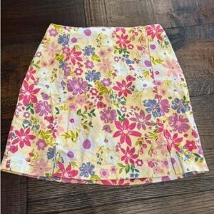 Love on a Hanger Floral Mini Skirt - Pink, Yellow, Green